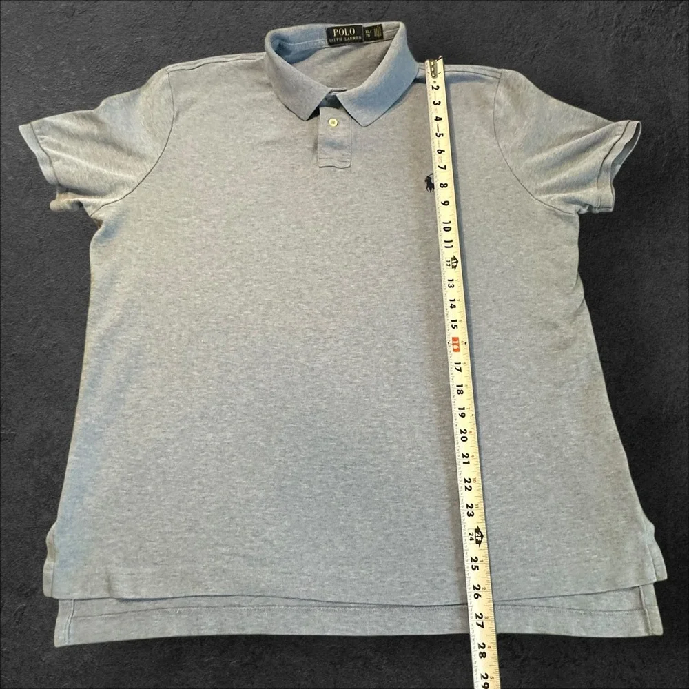 Polo Ralph Lauren Short Sleeve Polo Shirt Men's XL Heathered Blue - Read!‎